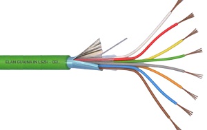 8x0.22mm² shielded cable, Cca-s1b,d0,a1, LSZH, green, ELAN, 100m 
